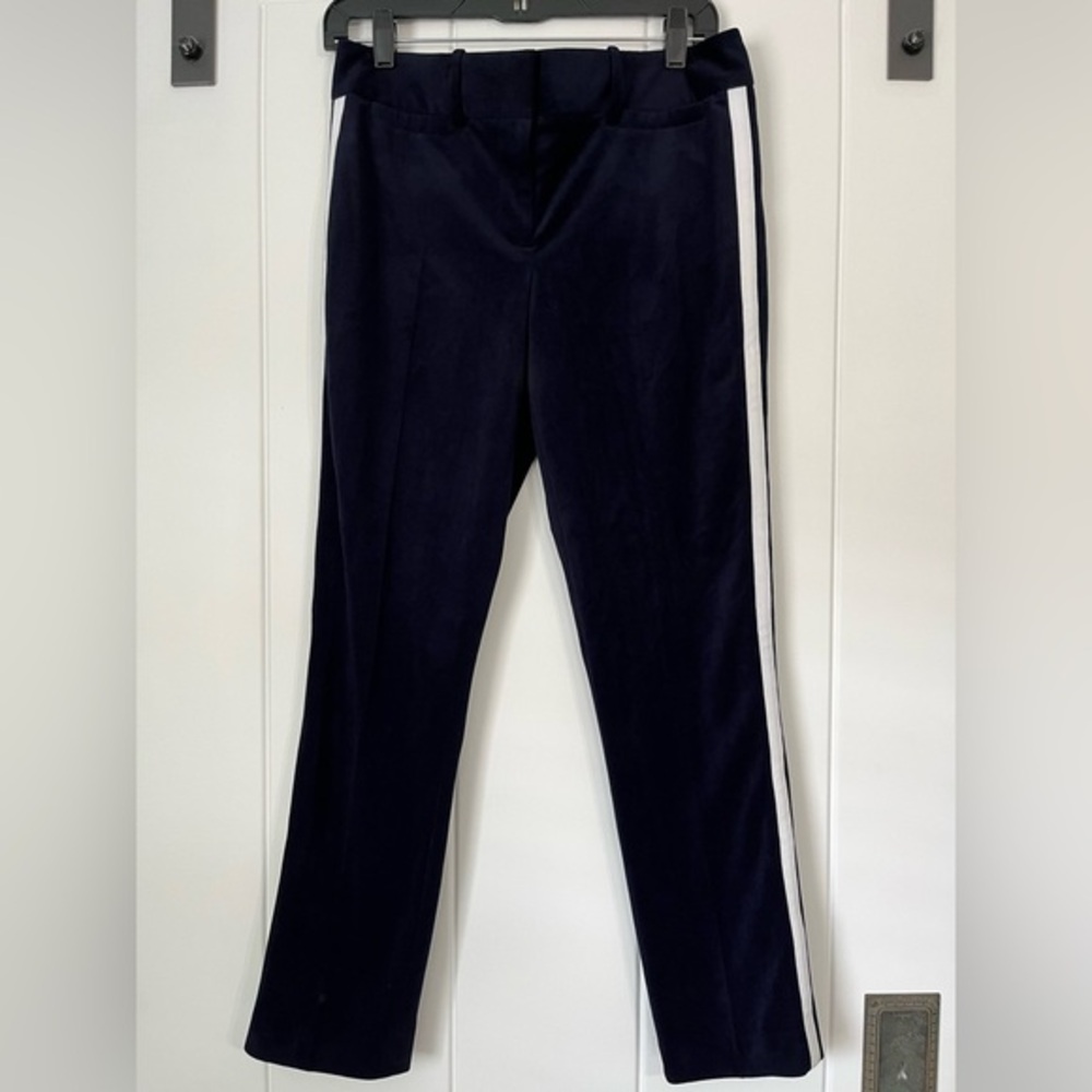 Tommy Hilfiger Navy Ankle Pants with White Stripe